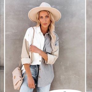 VICI COLORBLOCK THE SUN COTTON CORDUROY SHACKET